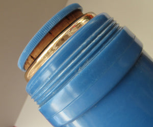 1920s Art Deco Early Plastic Thermos Flask with Cork Stopper