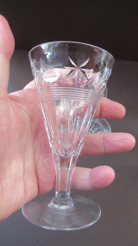 1930s Art Deco Webb Corbett Engraved Crystal Spare Sherry Glasses