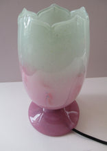 Load image into Gallery viewer, 1950s Scottish VASART Glass Tulip Lamp in Pastel Pink and Peppermint Shades
