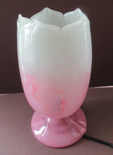 Load image into Gallery viewer, 1950s Scottish VASART Glass Tulip Lamp in Pastel Pink and Peppermint Shades
