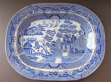 Load image into Gallery viewer, 1880s Victorian Huge Ironstone Staffordshire Pottery Willow Pattern Serving Platter
