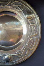 Load image into Gallery viewer, Glasgow School Celtic Design Brass Wall Charger with Knotwork Pattern c 1900
