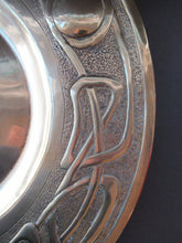 Load image into Gallery viewer, Glasgow School Celtic Design Brass Wall Charger with Knotwork Pattern c 1900
