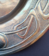 Load image into Gallery viewer, Glasgow School Celtic Design Brass Wall Charger with Knotwork Pattern c 1900
