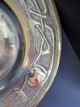 Load image into Gallery viewer, Glasgow School Celtic Design Brass Wall Charger with Knotwork Pattern c 1900
