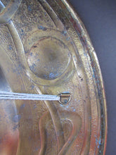 Load image into Gallery viewer, Glasgow School Celtic Design Brass Wall Charger with Knotwork Pattern c 1900
