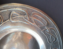 Load image into Gallery viewer, Glasgow School Celtic Design Brass Wall Charger with Knotwork Pattern c 1900
