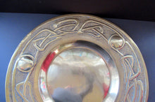 Load image into Gallery viewer, Glasgow School Celtic Design Brass Wall Charger with Knotwork Pattern c 1900
