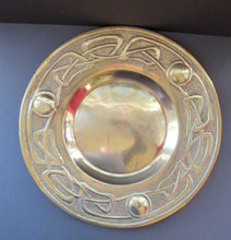 Load image into Gallery viewer, Glasgow School Celtic Design Brass Wall Charger with Knotwork Pattern c 1900
