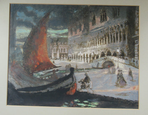 Charles Hodge Mackie Colour Woodcut the Ducal Palace Venice