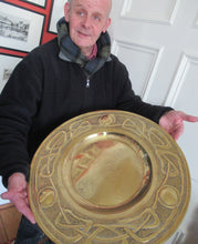 Load image into Gallery viewer, Glasgow School Celtic Design Brass Wall Charger with Knotwork Pattern c 1900
