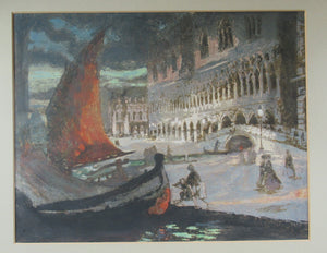 Charles Hodge Mackie Colour Woodcut the Ducal Palace Venice