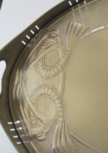 Load image into Gallery viewer, Glasgow School White Metal Oval Serving Tray with Celtic Design. Margaret Gilmour
