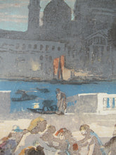 Load image into Gallery viewer, Charles Hodge Mackie Colour Woodcut The Royal or Palace Gardens Venice 1911

