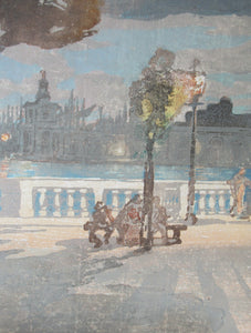 Charles Hodge Mackie Colour Woodcut The Royal or Palace Gardens Venice 1911