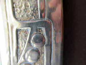 Glasgow School White Metal Oval Serving Tray with Butterflies. Margaret Gilmour