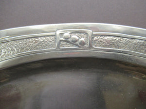 Glasgow School White Metal Oval Serving Tray with Butterflies. Margaret Gilmour