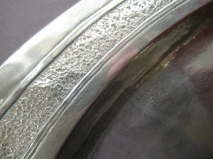 Glasgow School White Metal Oval Serving Tray with Butterflies. Margaret Gilmour