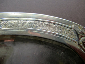 Glasgow School White Metal Oval Serving Tray with Butterflies. Margaret Gilmour