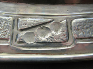 Glasgow School White Metal Oval Serving Tray with Butterflies. Margaret Gilmour