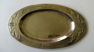Glasgow School White Metal Oval Serving Tray with Butterflies. Margaret Gilmour
