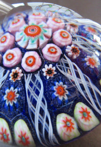 1950s Vasart Paperweight Scottish Vintage Glass 8 Spokes and Millefiori Canes