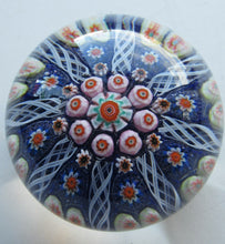 Load image into Gallery viewer, 1950s Vasart Paperweight Scottish Vintage Glass 8 Spokes and Millefiori Canes
