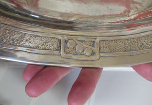 Glasgow School White Metal Oval Serving Tray with Butterflies. Margaret Gilmour