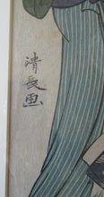 Load image into Gallery viewer, Antique Traditional 19th Century Japanese Print with Geishas FRAMED
