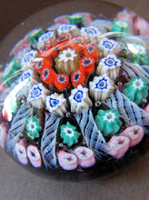 Load image into Gallery viewer, 1950s Vasart Paperweight Scottish Vintage Glass 10 Spokes and Millefiori Canes
