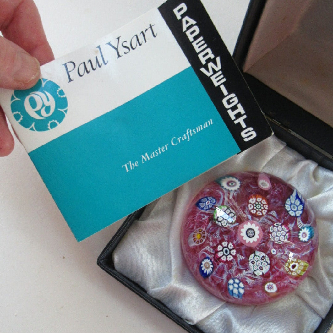 Boxed Paul Ysart Harland Paperweight Boxed with H Cane