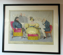 Load image into Gallery viewer, 1829 Georgian Satirical Print John Doyle Reading the Times. King George IV and Duke of Wellington
