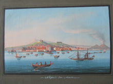 Load image into Gallery viewer, 1850s Antique PAIR OF Paintings of Naples and Vesusivus Erupting
