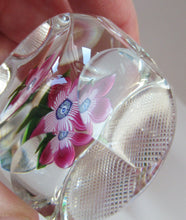 Load image into Gallery viewer, 1970s Pertshire Paperweight Stuart Drysdale Lampwork Paperwith Pink Flower BOXED
