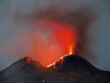 Load image into Gallery viewer, 1850s Antique PAIR OF Paintings of Naples and Vesusivus Erupting
