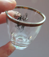 Load image into Gallery viewer, Vintage 1960s Shot Glasses with Black and Gold Reindeer Images
