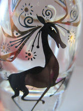 Load image into Gallery viewer, Vintage 1960s Shot Glasses with Black and Gold Reindeer Images
