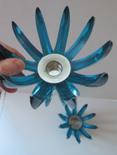 Load image into Gallery viewer, Pair of Collectable Mid Century 1960s Sputnik Style Blue Plastic Lucite Candlestick / Candle Holders. German Freidel
