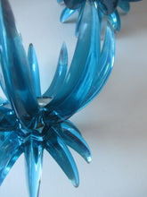 Load image into Gallery viewer, Pair of Collectable Mid Century 1960s Sputnik Style Blue Plastic Lucite Candlestick / Candle Holders. German Freidel
