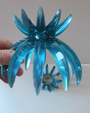 Load image into Gallery viewer, Pair of Collectable Mid Century 1960s Sputnik Style Blue Plastic Lucite Candlestick / Candle Holders. German Freidel
