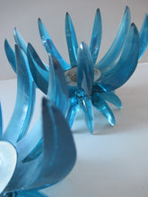 Load image into Gallery viewer, Pair of Collectable Mid Century 1960s Sputnik Style Blue Plastic Lucite Candlestick / Candle Holders. German Freidel
