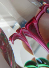 Load image into Gallery viewer, 1960s Strathearn Paperweight Lampwork Pink Flower and Faceted Panels Original Box Scottish Glass
