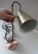 Load image into Gallery viewer, Vintage 1960s Desk Lamp with Moveable Metal Cone Shade &amp; Finger Switch. WORKING 
