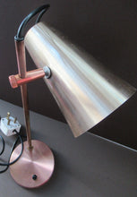 Load image into Gallery viewer, Vintage 1960s Desk Lamp with Moveable Metal Cone Shade &amp; Finger Switch. WORKING 
