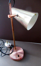 Load image into Gallery viewer, Vintage 1960s Desk Lamp with Moveable Metal Cone Shade &amp; Finger Switch. WORKING 
