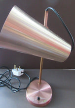 Load image into Gallery viewer, Vintage 1960s Desk Lamp with Moveable Metal Cone Shade &amp; Finger Switch. WORKING 
