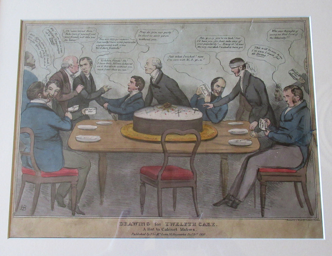 1830s Satirical Print. Westminister Cabinet Selection Procedures