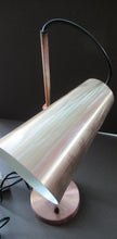 Load image into Gallery viewer, Vintage 1960s Desk Lamp with Moveable Metal Cone Shade &amp; Finger Switch. WORKING 
