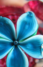 Load image into Gallery viewer, 1960s Strathearn Paperweight Lampwork Blue Flower and Faceted Panels Original Box Scottish Glass
