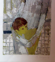 Load image into Gallery viewer, Mid Century Modern Art. Pencil Signed Colour Lithograph. Woman and Child Signed and dated 1963
